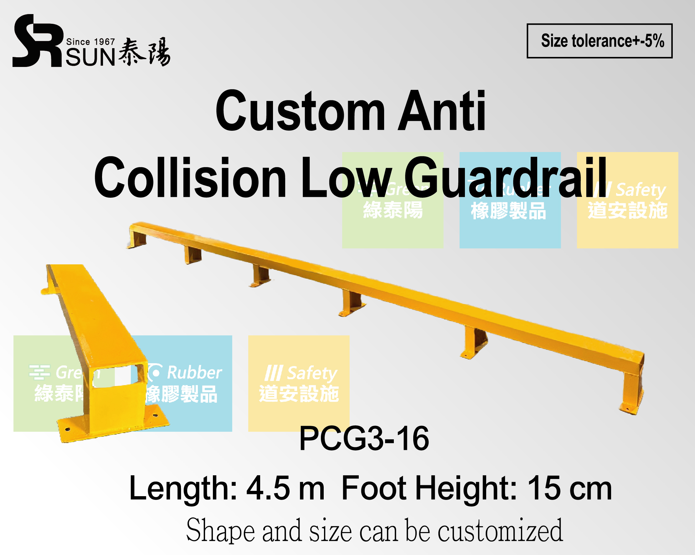 Custom Anti-Collision Low Guardrail (PCG3-16) Custom Anti-Collision Low Guardrail (PCG3-16)